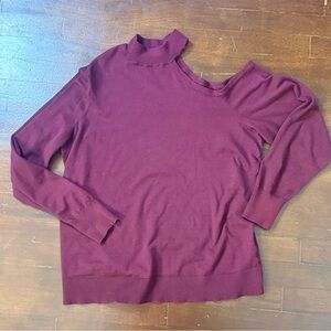 Lane Bryant Burgundy Wine Sweater with cut out cold shoulder size 18/20